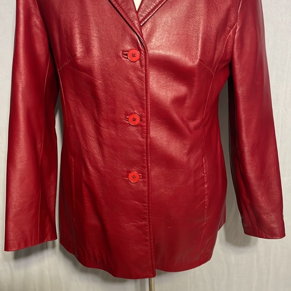 Danier Red Leather Jacket - Picture 2 of 13